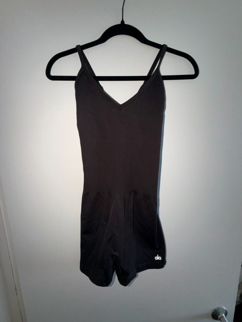 ALO Yoga Black V-Neck Romper Jumpsuit